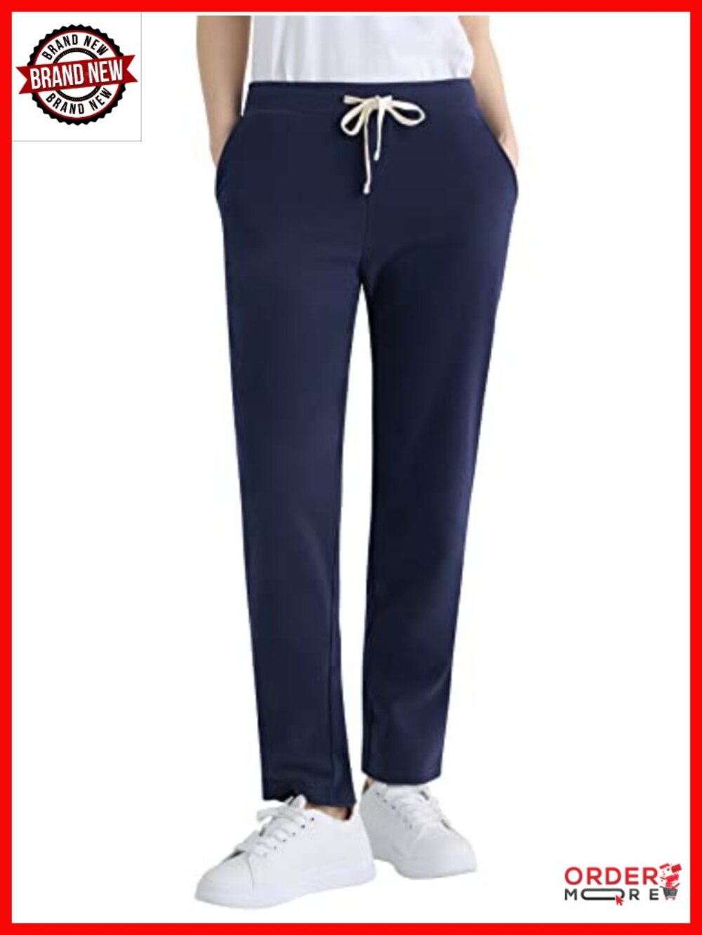 Women's Cotton Petite Sweatpants Joggers with Pockets